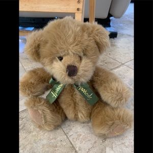 NWOT Harrods Knightsbridge Teddy Bear Plush Brown Beige Green Ribbon Bow